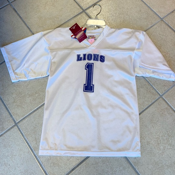 Kids Large or X Large “Lions” Blue & White Football Uniform Sports Jersey NWT ! - Picture 1 of 2